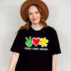 Peace Love Autism, Autism Theme T-shirt, Hoodie, Sweatshirt