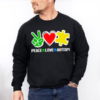 Peace Love Autism, Autism Theme T-shirt, Hoodie, Sweatshirt
