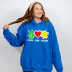 Peace Love Autism, Autism Theme T-shirt, Hoodie, Sweatshirt