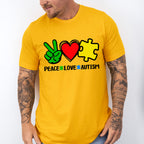 Peace Love Autism, Autism Theme T-shirt, Hoodie, Sweatshirt