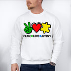 Peace Love Autism, Autism Theme T-shirt, Hoodie, Sweatshirt