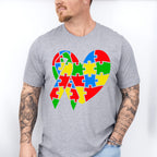 Autism Heart and Ribbon, Autism Theme T-shirt, Hoodie, Sweatshirt