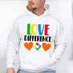 Love Difference, Autism Theme T-shirt, Hoodie, Sweatshirt