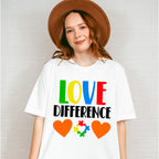 Love Difference, Autism Theme T-shirt, Hoodie, Sweatshirt
