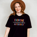 Everyone Communicates Differently, Autism Theme T-shirt, Hoodie, Sweatshirt