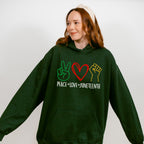 Peace Love Juneteenth - Juneteenth Unisex Crewneck T-Shirt Sweatshirt Hoodie