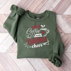 I Run On Coffee And Christmas Cheer Design - Christmas Unisex Crewneck T-Shirt Sweatshirt Hoodie