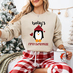 Baby's First Christmas Penguin Design - Christmas Unisex Crewneck T-Shirt Sweatshirt Hoodie