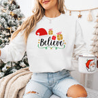 Believe Santa Design - Christmas Unisex Crewneck T-Shirt Sweatshirt Hoodie