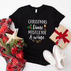 Christmas Time Mistletoe Wine Design - Christmas Unisex Crewneck T-Shirt Sweatshirt Hoodie