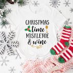 Christmas Time Mistletoe Wine Design - Christmas Unisex Crewneck T-Shirt Sweatshirt Hoodie