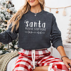 Santa Please Stop Here Design - Christmas Unisex Crewneck T-Shirt Sweatshirt Hoodie