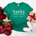 Santa Please Stop Here Design - Christmas Unisex Crewneck T-Shirt Sweatshirt Hoodie