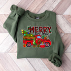 Merry Christmas Tree Truck - Christmas Unisex Crewneck T-Shirt Sweatshirt Hoodie