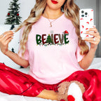 Believe Christmas Tree - Christmas Unisex Crewneck T-Shirt Sweatshirt Hoodie