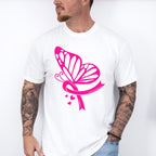 Pink Butterfly Ribbon ,Cancer Theme T-shirt, Hoodie, Sweatshirt