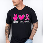 Peace, Love , Cure ,Cancer Theme T-shirt, Hoodie, Sweatshirt