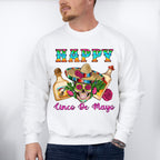 Happy Mexican Skull Cinco De Mayo Unisex Crewneck T-Shirt Sweatshirt Hoodie
