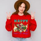 Happy Mexican Skull Cinco De Mayo Unisex Crewneck T-Shirt Sweatshirt Hoodie