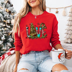 LOVE Christmas Tree Design - Christmas Unisex Crewneck T-Shirt Sweatshirt Hoodie