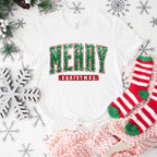 Green Merry Christmas Design - Christmas Unisex Crewneck T-Shirt Sweatshirt Hoodie