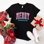 Purple Merry Christmas Design - Christmas Unisex Crewneck T-Shirt Sweatshirt Hoodie