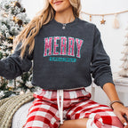 Purple Merry Christmas Design - Christmas Unisex Crewneck T-Shirt Sweatshirt Hoodie