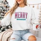 Purple Merry Christmas Design - Christmas Unisex Crewneck T-Shirt Sweatshirt Hoodie