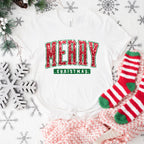 Red Merry Christmas Design - Christmas Unisex Crewneck T-Shirt Sweatshirt Hoodie