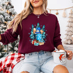 Snowman Tree Design - Christmas Unisex Crewneck T-Shirt Sweatshirt Hoodie