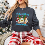 Chillin With My Snowmies Design - Christmas Unisex Crewneck T-Shirt Sweatshirt Hoodie