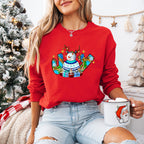 Joy Snowman Design - Christmas Unisex Crewneck T-Shirt Sweatshirt Hoodie