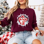 Cane Candy Christmas Design - Christmas Unisex Crewneck T-Shirt Sweatshirt Hoodie