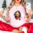 3D Santa ELF Christmas Design - Christmas Unisex Crewneck T-Shirt Sweatshirt Hoodie