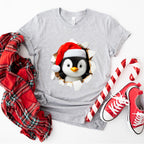 3D Christmas Penguin Head Design - Christmas Unisex Crewneck T-Shirt Sweatshirt Hoodie