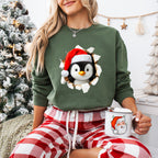 3D Christmas Penguin Head Design - Christmas Unisex Crewneck T-Shirt Sweatshirt Hoodie
