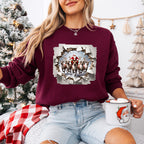 Santa and Reindeer Design - Christmas Unisex Crewneck T-Shirt Sweatshirt Hoodie