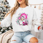 Pink Christmas Design - Christmas Unisex Crewneck T-Shirt Sweatshirt Hoodie