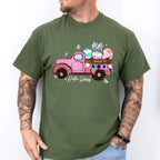 Hello Spring Truck Easter Day Unisex Crewneck T-Shirt Sweatshirt Hoodie