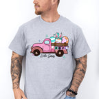 Hello Spring Truck Easter Day Unisex Crewneck T-Shirt Sweatshirt Hoodie