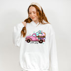 Hello Spring Truck Easter Day Unisex Crewneck T-Shirt Sweatshirt Hoodie