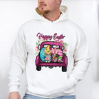 Happy Easter Day Truck Easter Day Unisex Crewneck T-Shirt Sweatshirt Hoodie
