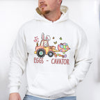 Eggs-cavator Easter Day Unisex Crewneck T-Shirt Sweatshirt Hoodie