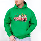 Bunny Truck Easter Day Unisex Crewneck T-Shirt Sweatshirt Hoodie
