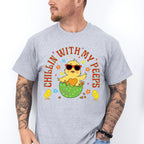 Chilling With My Peeps Easter Day Unisex Crewneck T-Shirt Sweatshirt Hoodie