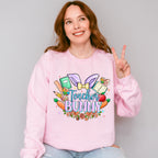 Teacher Bunny Easter Day Unisex Crewneck T-Shirt Sweatshirt Hoodie