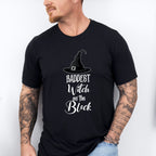 Baddest Witch On The Block Design - Halloween Unisex Crewneck T-Shirt Sweatshirt Hoodie