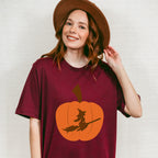 Pumpkin Witch Design - Halloween Unisex Crewneck T-Shirt Sweatshirt Hoodie