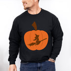 Pumpkin Witch Design - Halloween Unisex Crewneck T-Shirt Sweatshirt Hoodie