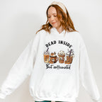 Dead Inside But Coffeinated Design - Halloween Unisex Crewneck T-Shirt Sweatshirt Hoodie